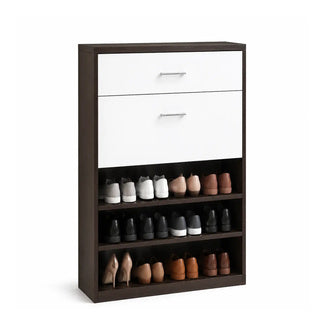 Wooden shoe rack bench for a small entryway