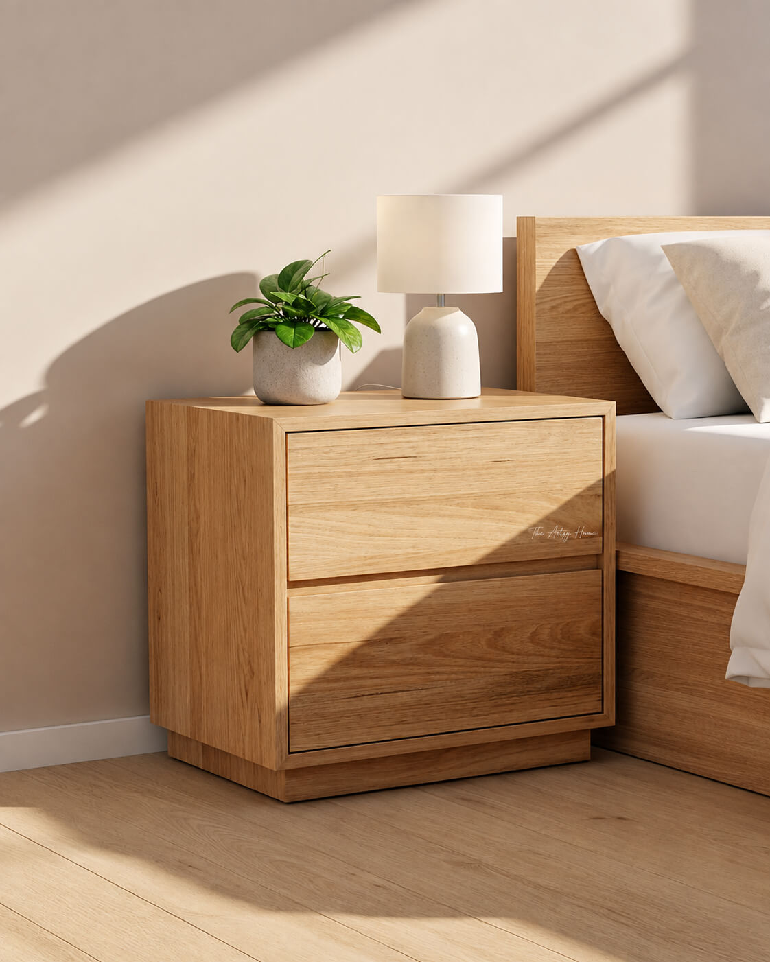 Modern Wooden Bedside Table with 2 Drawers | Premium Nightstand | Factory Price in Pakistan | The Artsy Home