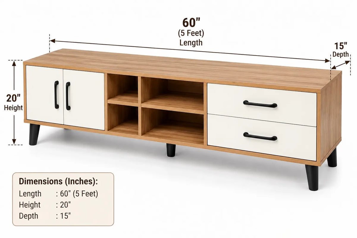 5 Feet TV Console with Storage - product image 2