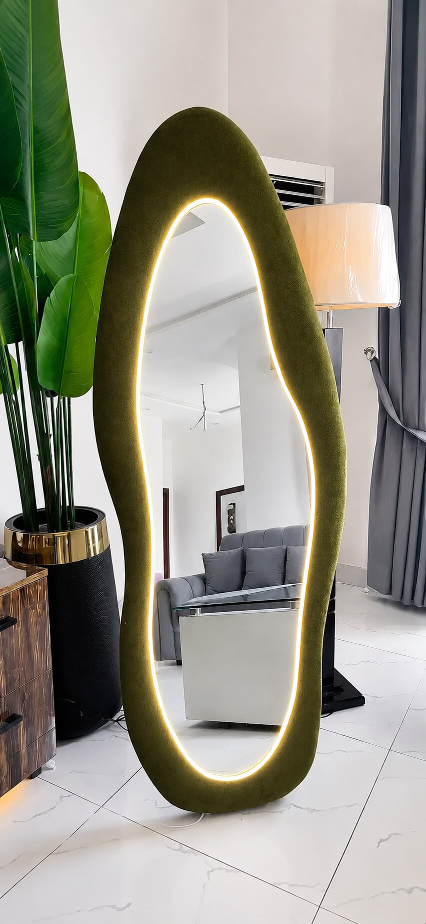 Luxury Pebble Full Length Mirror 6ft x 2.3ft | Crystal Clear Reflection | Hot Selling