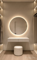 Modern Floating Dressing Table with LED Round Mirror | Wall Mounted Vanity Set | Factory Price in Pakistan | The Artsy Home