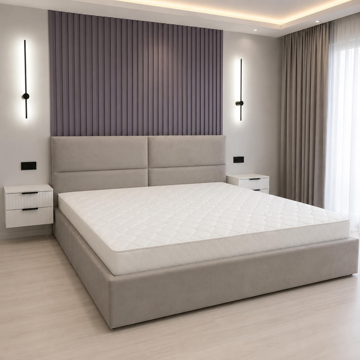 Luxury King Size Bed 6×6.5 Feet – Premium Imported Velvet Upholstered Bed | Solid Structure | 10-Year Warranty | The Artsy Home
