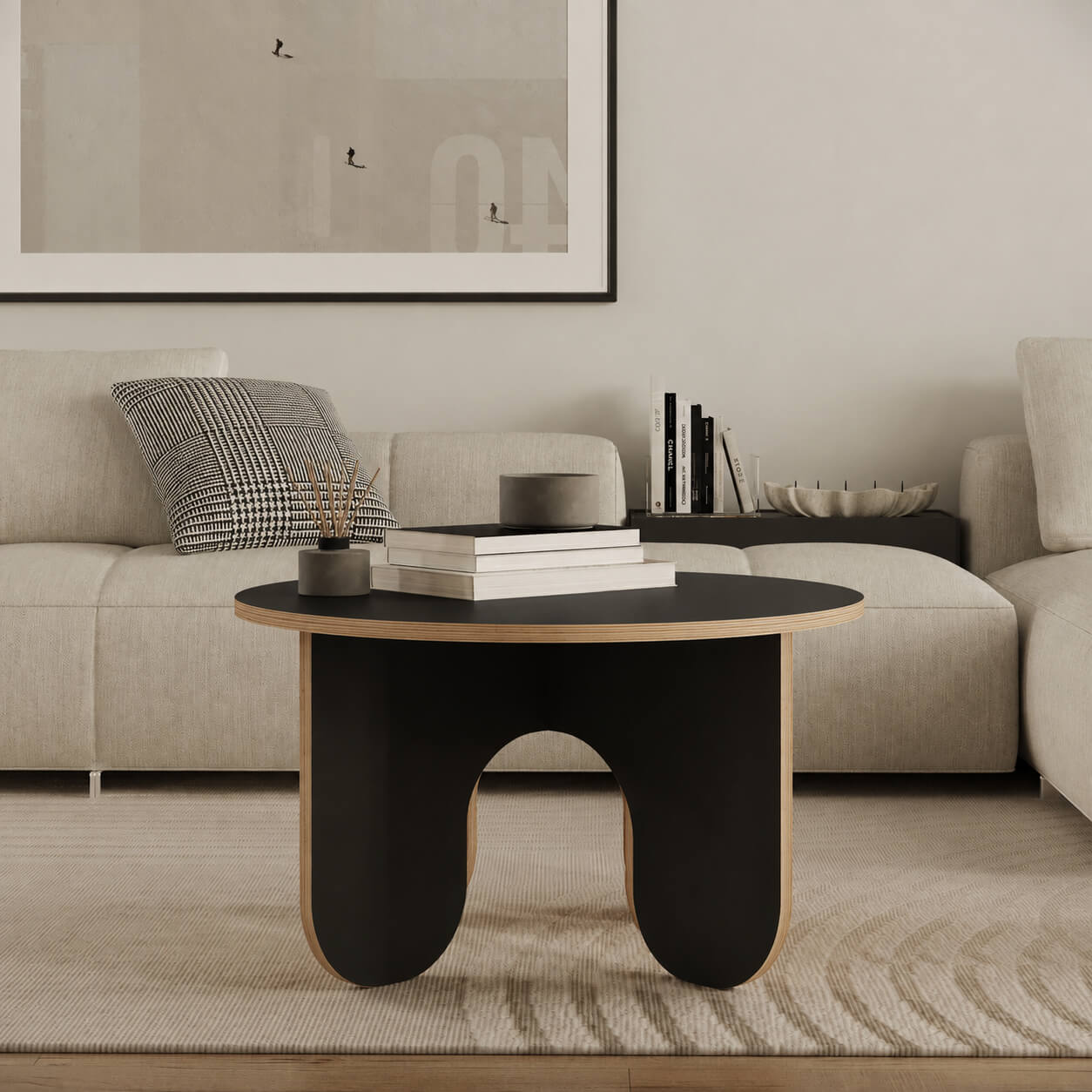 Modern Round Coffee Table – 30 Inch | 20 Inch Height