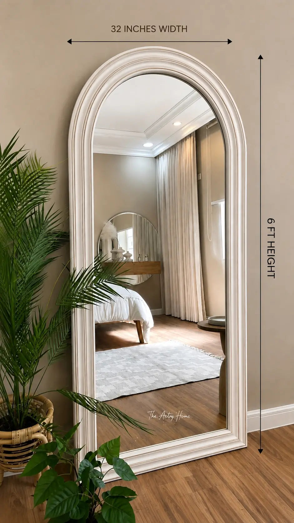 6 Ft Arched Full Length Mirror – 32 Inch Wide | The Artsy Home