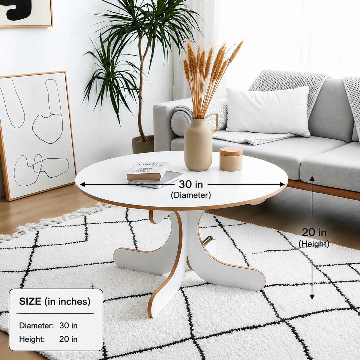 Modern Round Center Table | 30 Inch Coffee Table