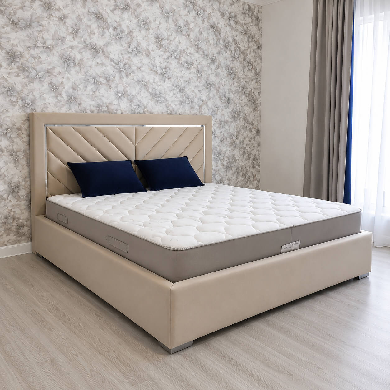 Luxury King Size Bed 6×6.5 Feet – Premium Imported Velvet Upholstered Bed | Solid Structure | 10-Year Warranty | The Artsy Home