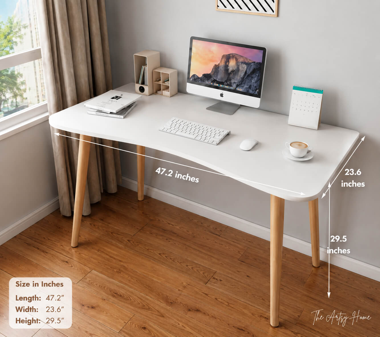 Modern Study Table 47.2” Wooden Computer Desk | Office & Home Workstation | Factory Price in Pakistan | The Artsy Home