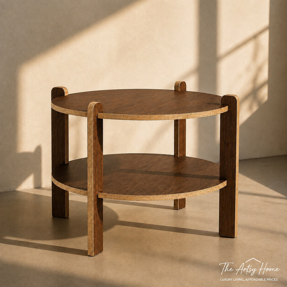 Modern Round 2-Tier Coffee Table – 36 Inch | 20 Inch Height