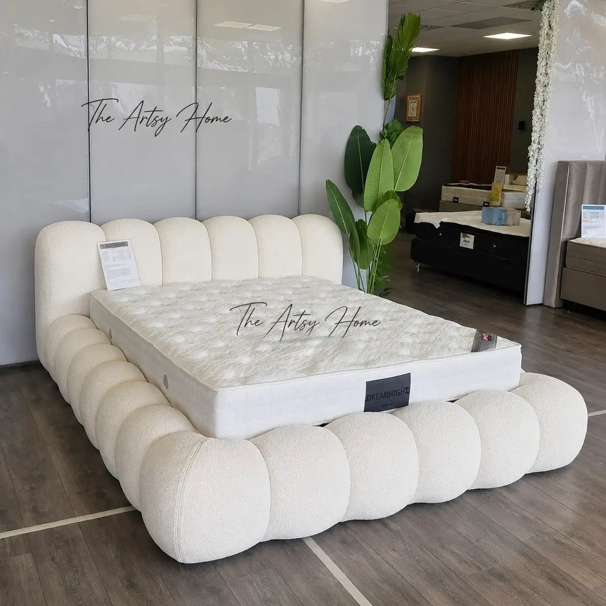 Bubble Bed – King & Queen Size | Luxury Bouclé Upholstered Bed