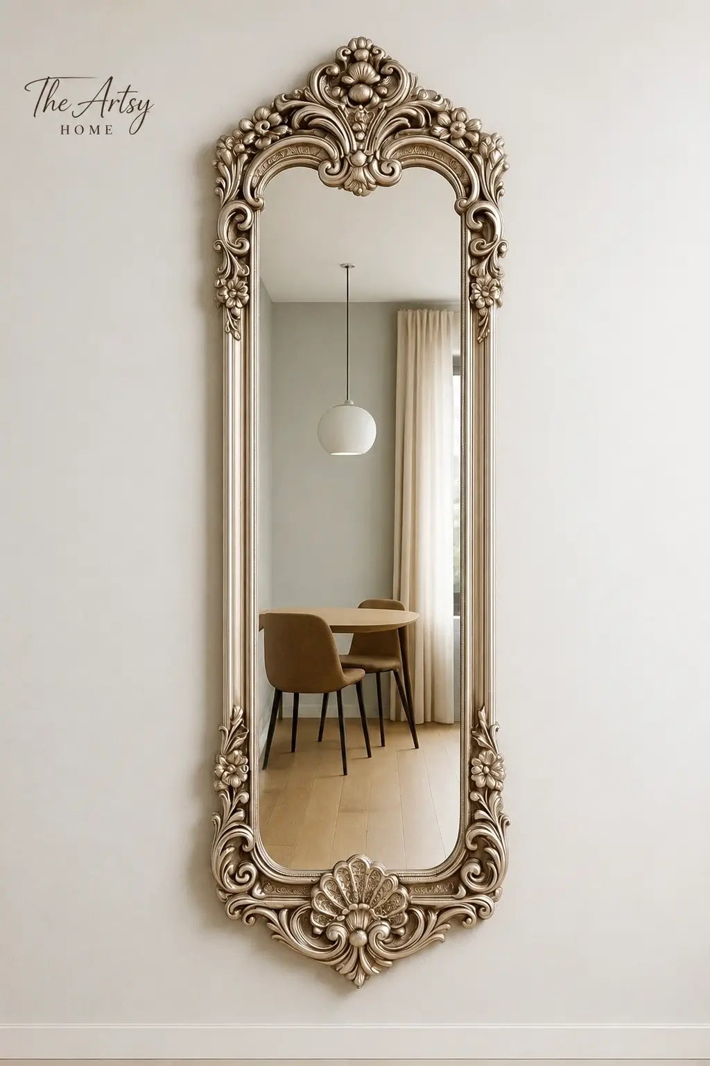 Vintage Baroque Full Length Mirror – 4.5 ft × 22 Inches