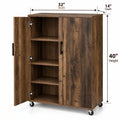 Wooden Storage Cabinet with Shelves & Doors