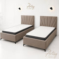 Modern Panel Upholstered Single Bed – Premium Fabric Bed