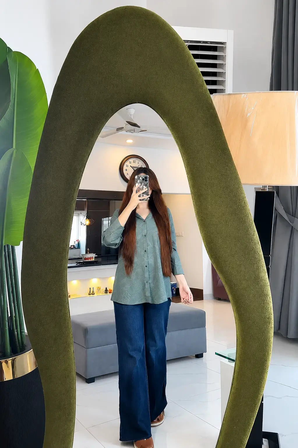 Luxury Pebble Full Length Mirror 6ft x 2.3ft | Crystal Clear Reflection | Hot Selling