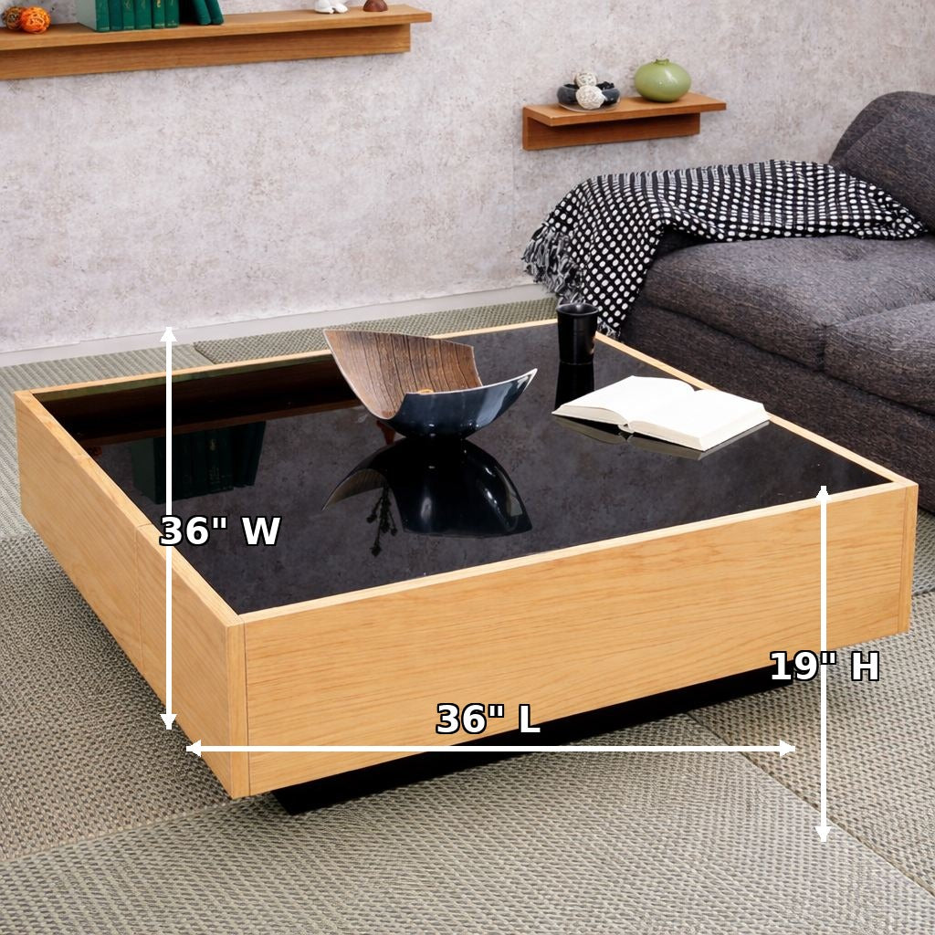 Modern Center Table with Glass Top