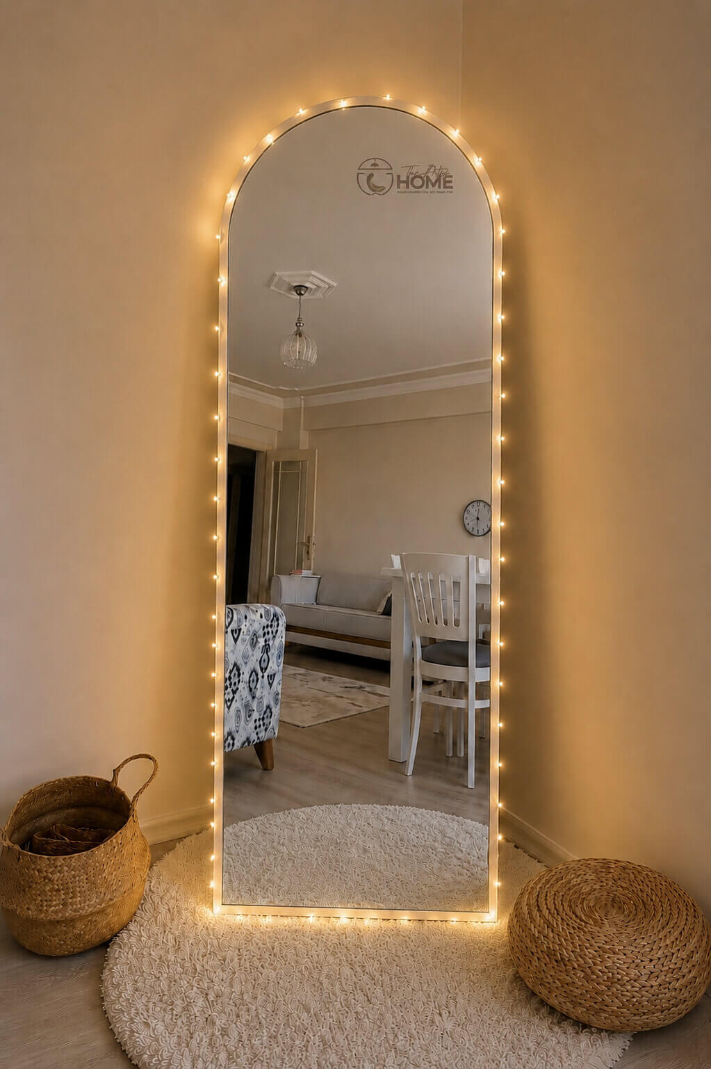 The Artsy Home 6x2 Ft Arched Full Length Mirror with Stand | Premium Floor Mirror