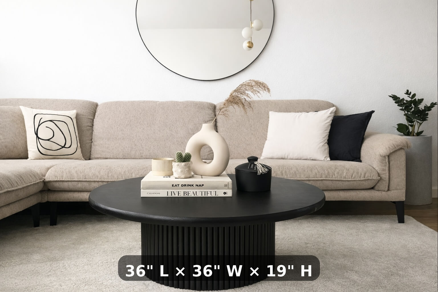 Modern Round Center Table with Deco Paint Finish