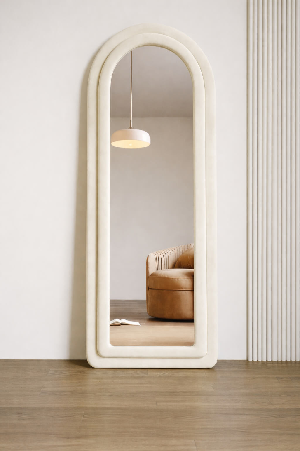 Luxury Arched Full Length Floor Mirror 6×2 Feet with Wooden Stand